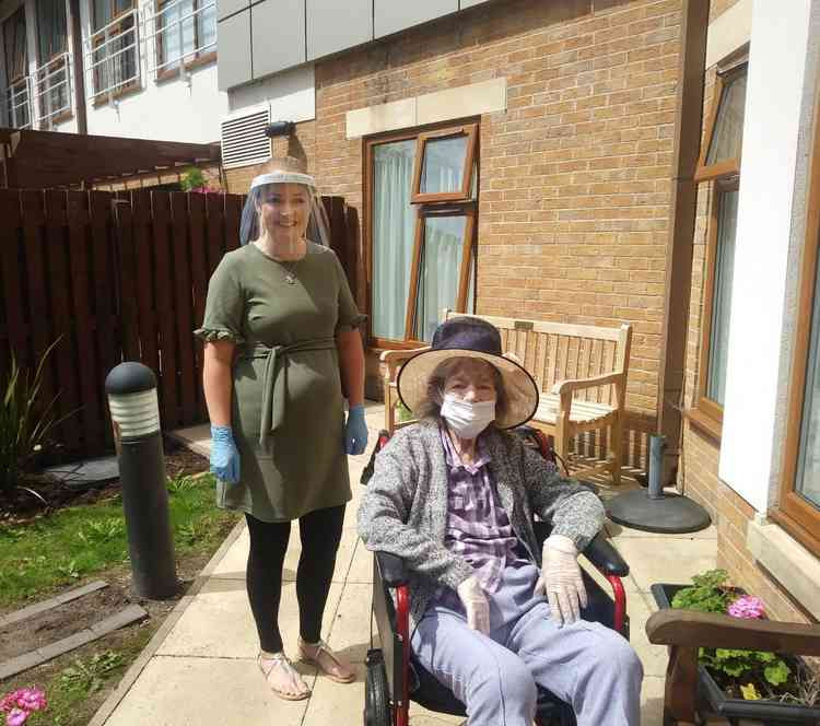 Happy reunion for Belong resident Marjorie Davies with granddaughter Nicola Casey