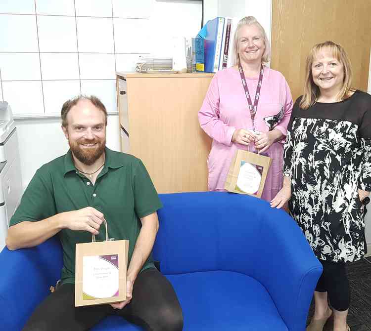 Home Instead carers Mark Douglas and Andrea Royle with supervisor Linda Taylor.