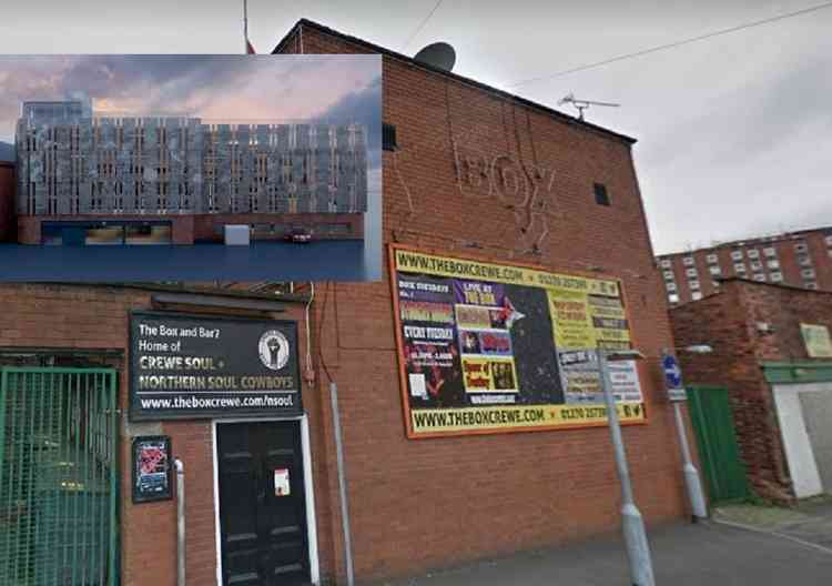 The Box will be replaced by a multi-storey car park (inset)