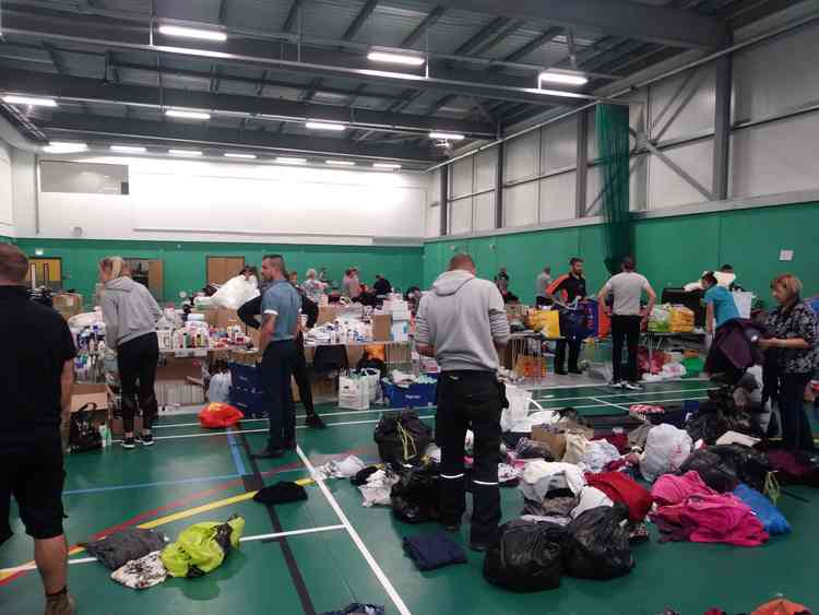 Donations from local residents were collected and distributed at the Crewe Lifestyle Centre