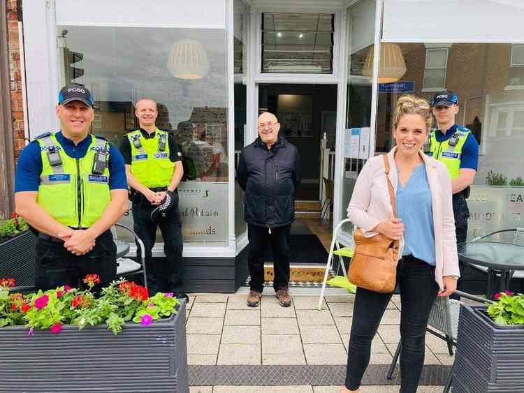 Councillors Steve Hogben and Laura Smith with police