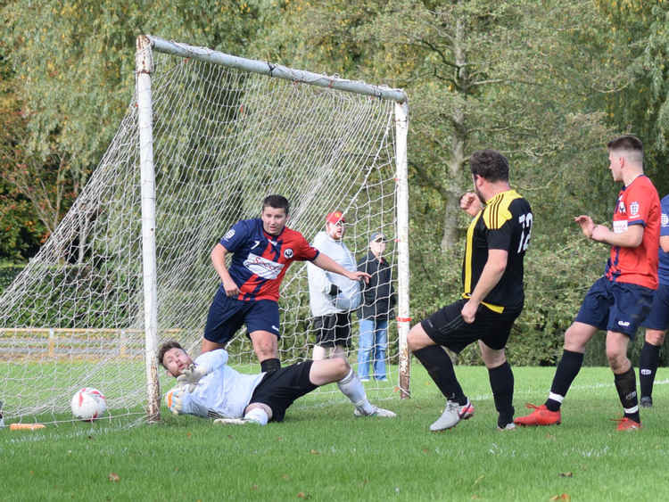 Action from the AFC Talbot and Winnington Sports Club clash.