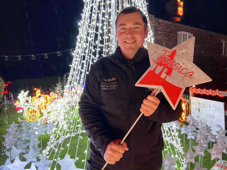 Graham Witter with handmade star in  memory of sister Jessica from the Starlit Garden (All pictures: Jonathan White).