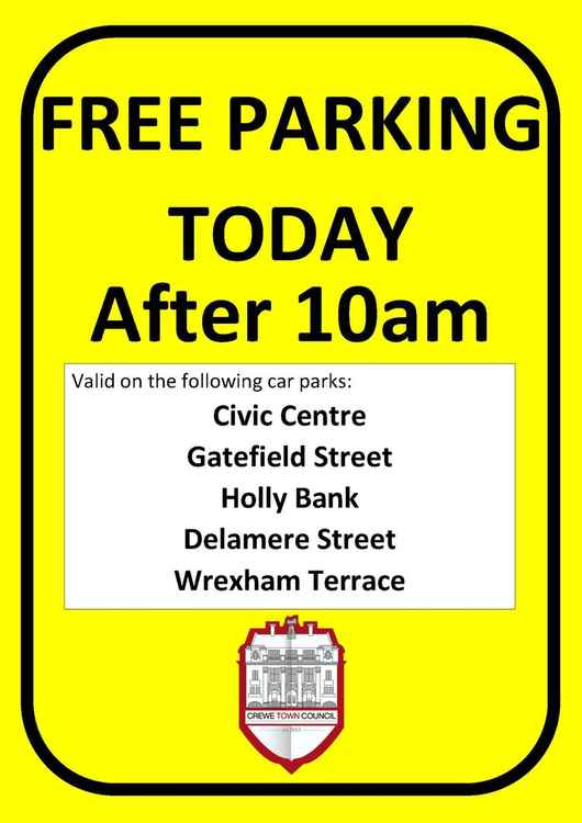 Car parks with these signs will be free on Saturdays up to Christmas.