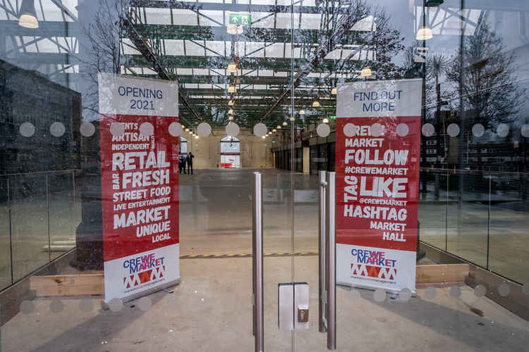 Work is finishing behind closed doors at Crewe Market Hall. (All pics: Peter Robinson)