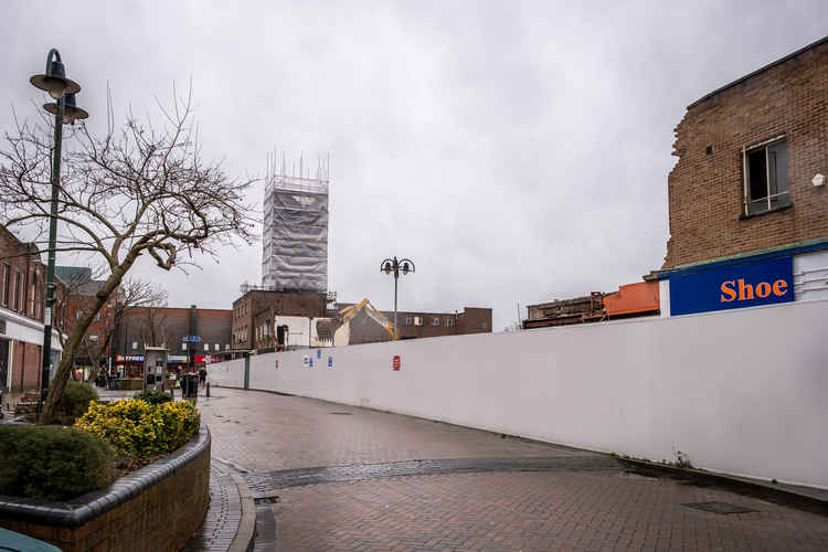 Demolition works in Queensway.