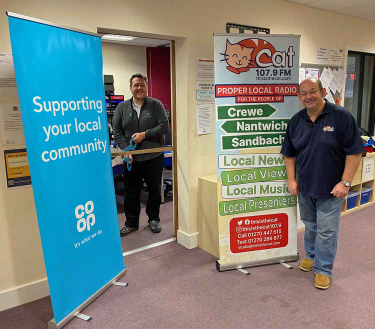 Co-op Member Pioneer Coordinator Stuart Mackay (left) opens studio A watched by Paul Simpson.