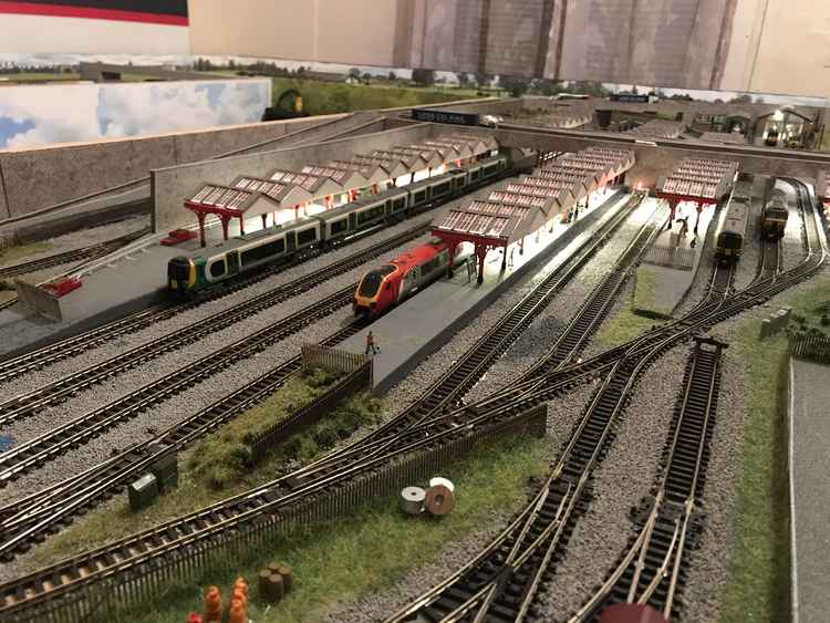 The rail enthusiast's attention to detail is evident in her model layout of Crewe Station.