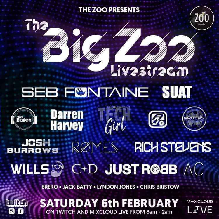 The Big Zoo Livestream Line-up including Seb Fontaine and SUAT