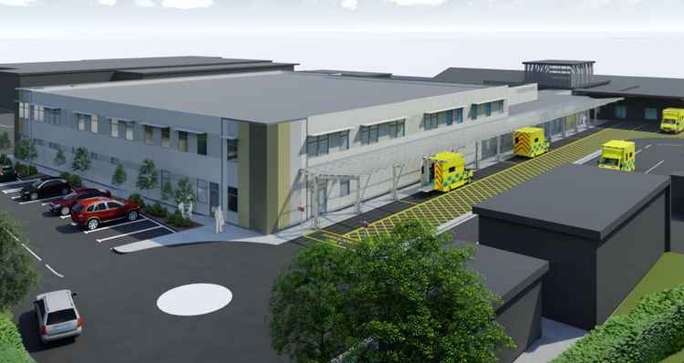 An aerial view of what the new A&E building will look like.