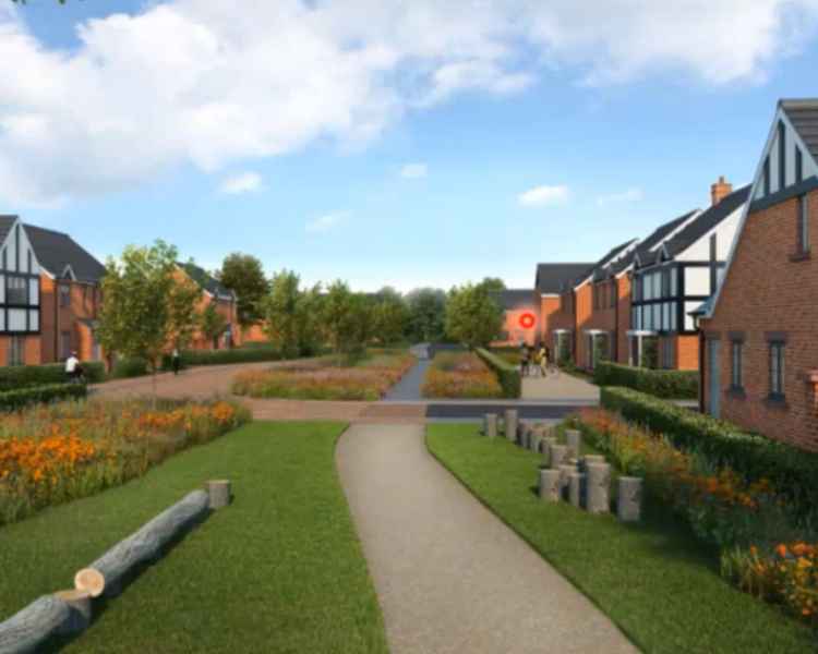 Artist's impression of how the green corridor of the estate will look (Photo:Cheshire East Council).