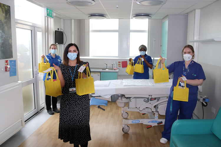 Leighton Hospital staff Emily Robson, Margarita Sengwayo and Nicky Ward with CRADLE's Noeleen Rogerson (second left).