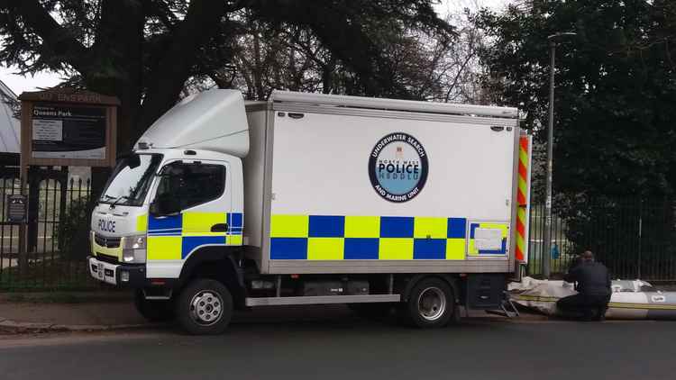 The police underwater search team were back at Queens Park today as the search for Josef Skrdlant goes on.