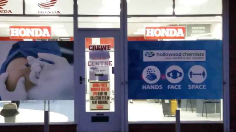 Crewe Honda Centre opened up a vaccination centre.