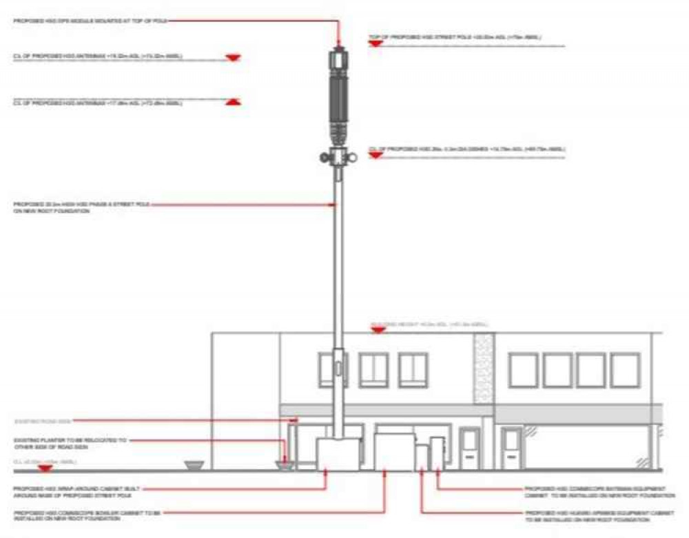 The 5G mast would have loomed over Edleston Road.