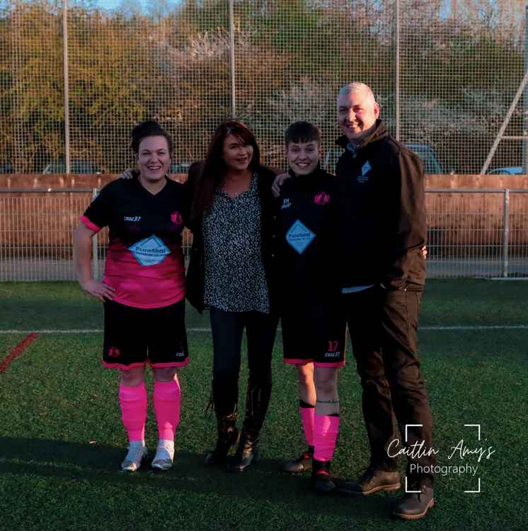 Chris and Ange with two members of the Ladies Team Kelly and Em.