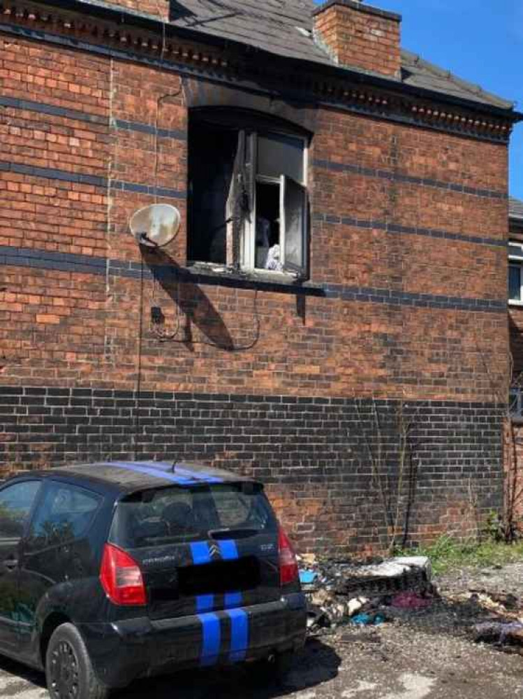 Two people needed treatment after West Street fire. (Photo: Sandbach Fire Station)