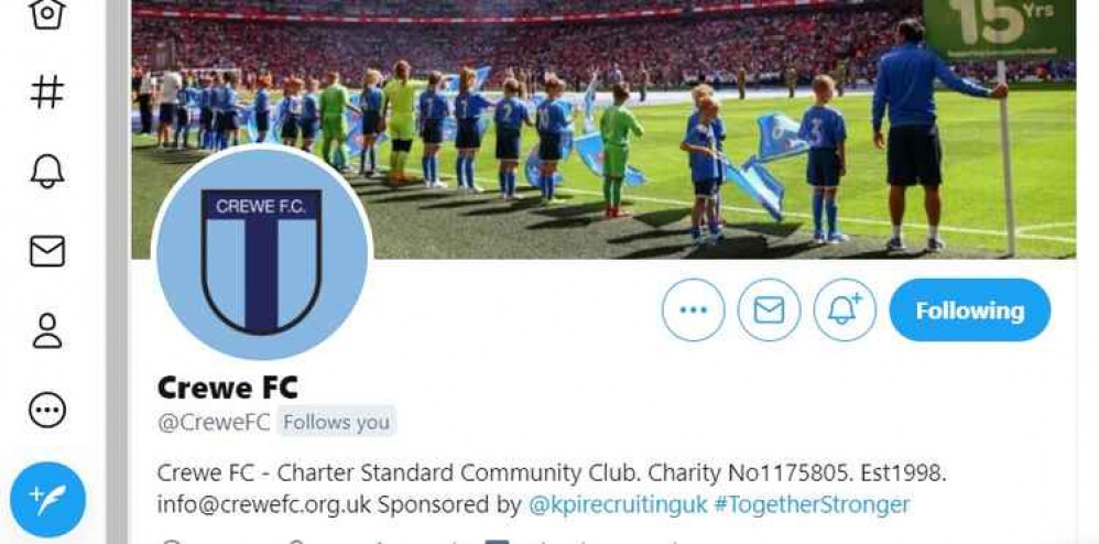 Crewe FC are among clubs turning off their social media accounts.