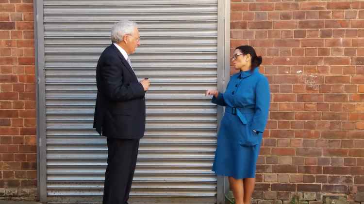 John Dwyer with Home Secretary Priti Patel on the campaign trail in Crewe last month.