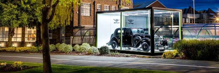 A Bentley Mk V on display at Pyms Lane to mark the 75th anniversary.