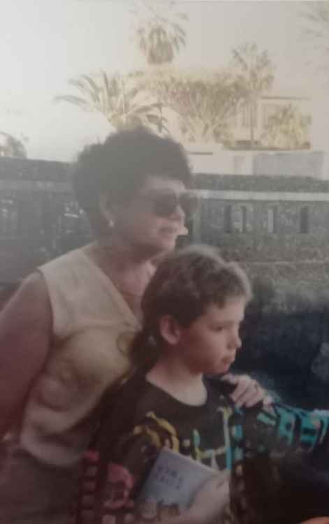 Brenda with her son, Gavin, at the time she ran The Vine.