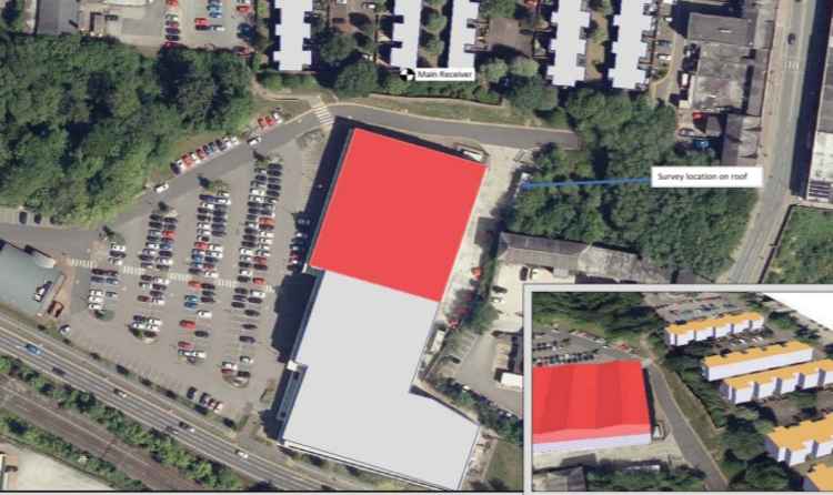 There are concerns over noise disturbance to residents near the proposed PureGym site (shaded red).