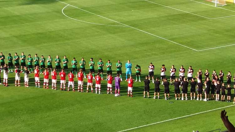 Crewe and Stoke line up to salute the youngster.