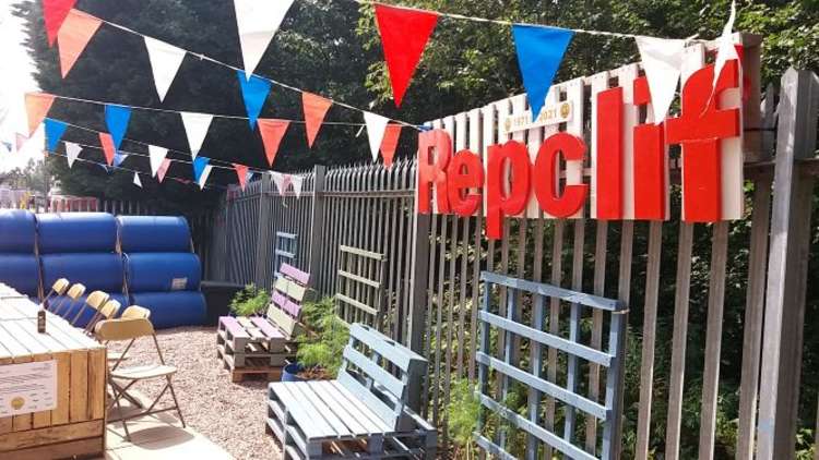 As part of the occasion the firm invited dignitaries to open its staff outdoor area, which has been built by local youngsters.