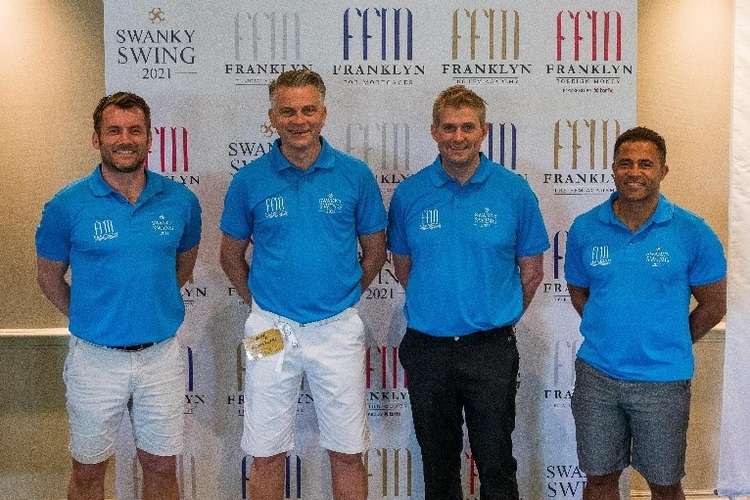 Former England Internationals and Sale Sharks Directors, Mark Cueto (far left) and Jason Robinson (far right), with FFM Managing Director, Andrew Chatterton (middle left) and Business Relations Director, Ian Cottrill (middle right).