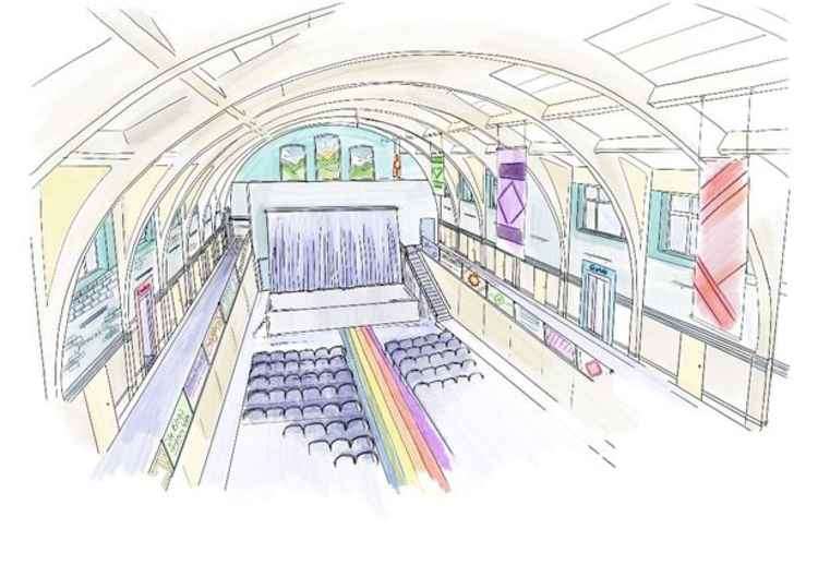 An artist's impression of how the main hall of the baths will look after renovation.