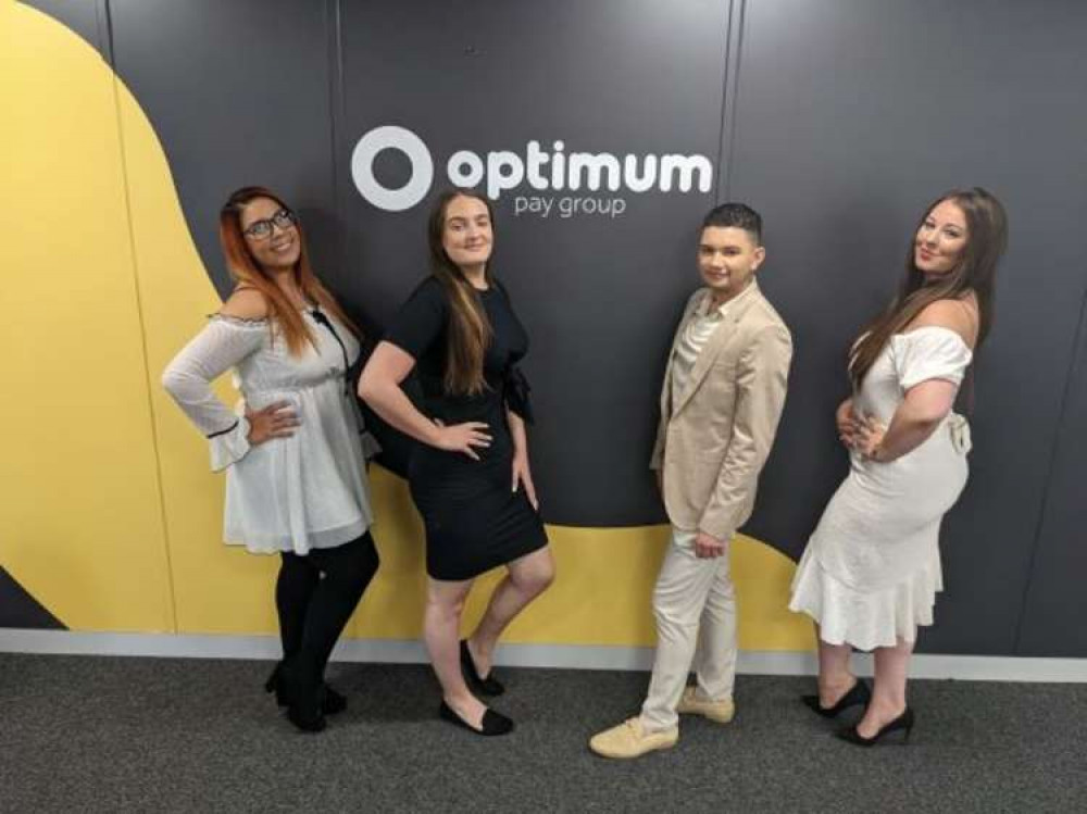 Optimum Pay Group staff (l to r) Tamara Beckett, Rebecca Bennett, Regan Stocks and Leigh-Ann Rutter are ready for their sleep-out challenge.