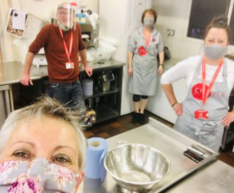 Volunteers at the Saturday Kitchen.