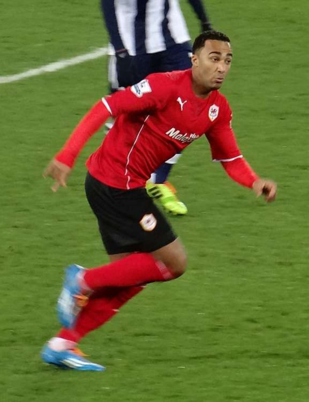 Nicky Maynard, pictured playing for Cardiff City, has been training with Crewe (Pic: Jon Candy)