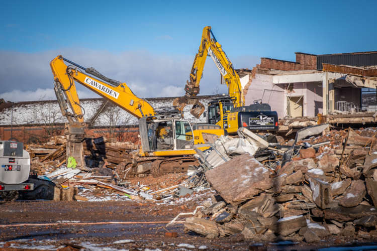Demolition work at the Royal Arcade site earlier this year.