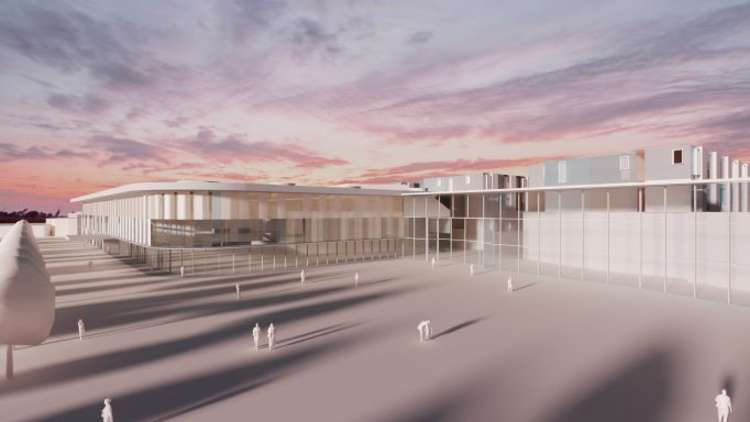 An artist's impression of the atrium on the developed site.