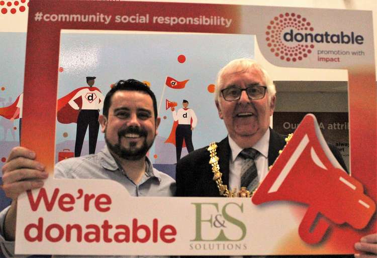 David Savage from Emery & Savage with Cllr Tom Dunlop at the Donatable launch event.