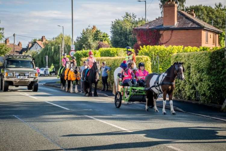 The riders were out in Shavington promoting the for need for drivers to take more care near horses.