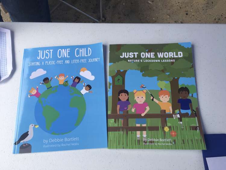 Both of Debbie's published children's books to raise awareness of environmental issues