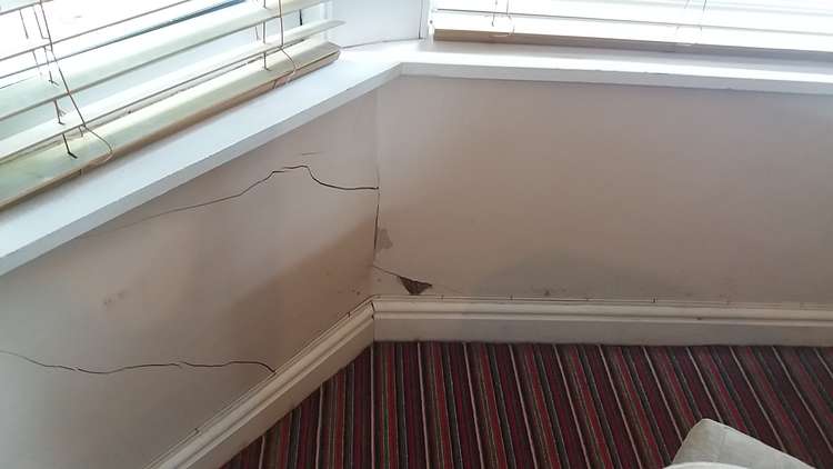 His home on Gainsborough Road has suffered cracks and movement from top to bottom.