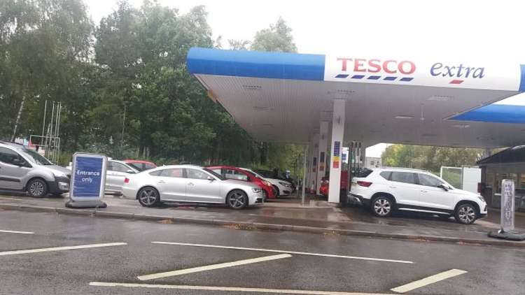 Queues form at Tesco Extra on Vernon Way