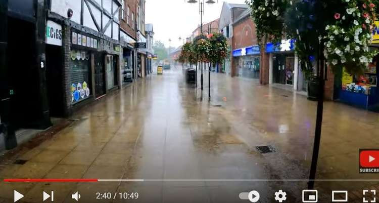 The mystery videographer had her brolly out along Victoria Street in the latest Crewe walking tour.