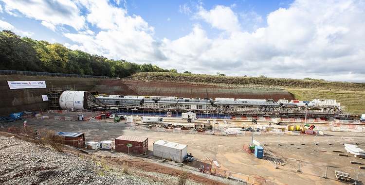 The tunnel boring machine in Warwickshire.