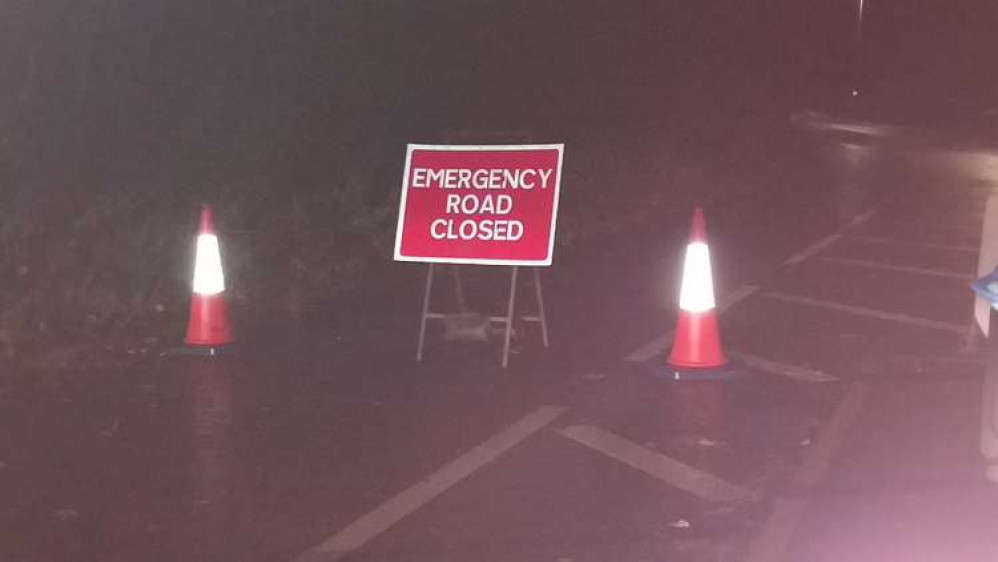 Middlewich Road was closed last night.