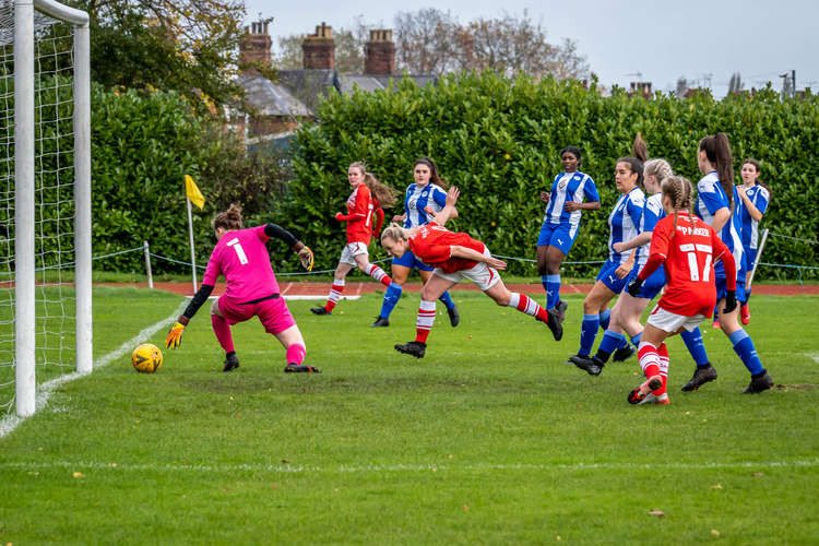 Crewe Alex Ladies were in impressive form in front of goal against Wigan (All pictures with thanks to Peter Robinson).