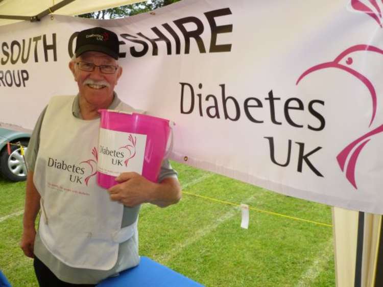 The Rev. Sambrook fundraising for Diabetes UK.