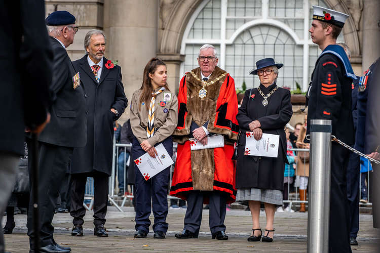 Crewe Town Mayor Tom Dunlop at the service.