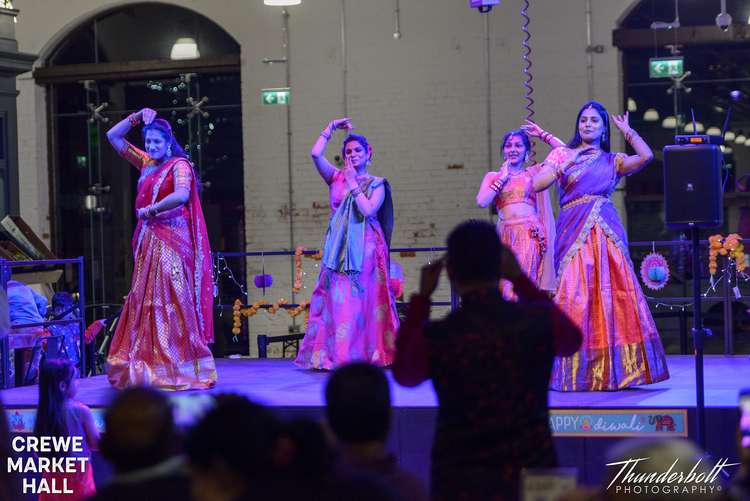 Crewe Market Hall recently staged a colourful celebration of the Indian Festival of Light, Diwali (Picture courtesy of Richard Ross, Market Asset Management).