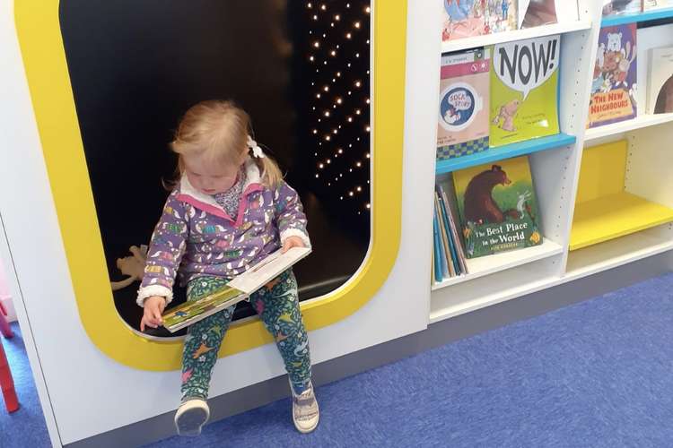 Children love the new colourful reading area
