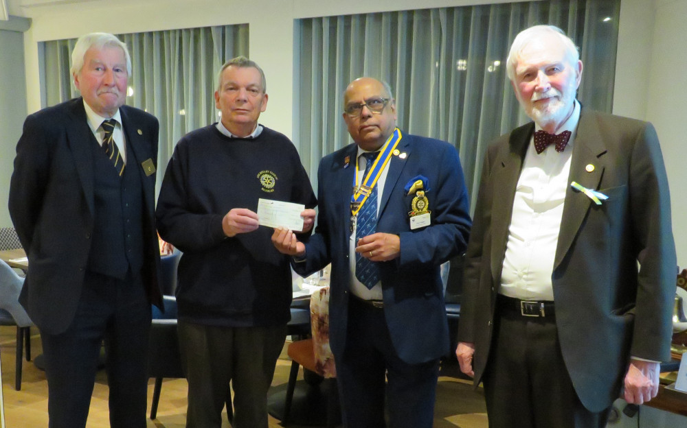 Speaker Alan Wolstencroft with President Paul Jaspal, Alan Bailey, & Professor David Smith