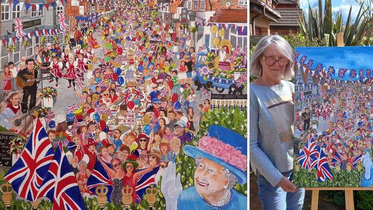 Diane Shore has captured her interpretation of what the town will look like during the jubilee celebrations